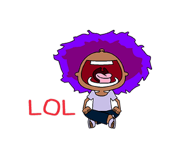 Afro girl animation sticker #14932232