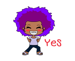 Afro girl animation sticker #14932233