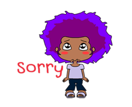 Afro girl animation sticker #14932235