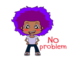 Afro girl animation sticker #14932236
