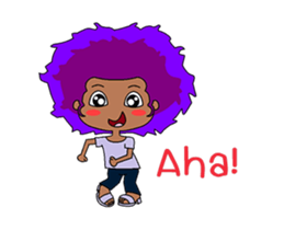 Afro girl animation sticker #14932237