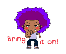Afro girl animation sticker #14932238