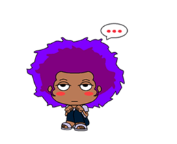 Afro girl animation sticker #14932239
