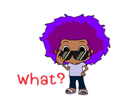 Afro girl animation sticker #14932240