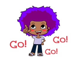 Afro girl animation sticker #14932241