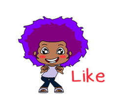 Afro girl animation sticker #14932242