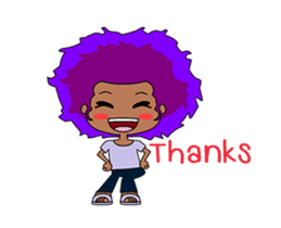 Afro girl animation sticker #14932243