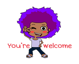 Afro girl animation sticker #14932244
