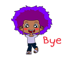 Afro girl animation sticker #14932245