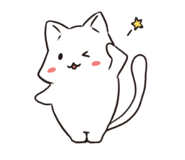Cute white cat is Nyanko 2 sticker #14932606