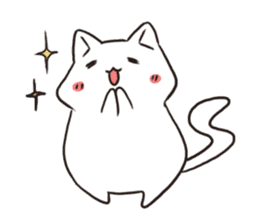 Cute white cat is Nyanko 2 sticker #14932607