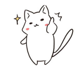 Cute white cat is Nyanko 2 sticker #14932608