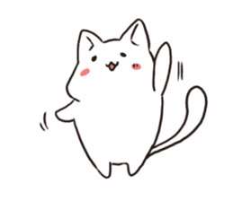 Cute white cat is Nyanko 2 sticker #14932609