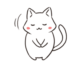 Cute white cat is Nyanko 2 sticker #14932610