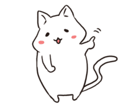 Cute white cat is Nyanko 2 sticker #14932611