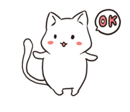 Cute white cat is Nyanko 2 sticker #14932612
