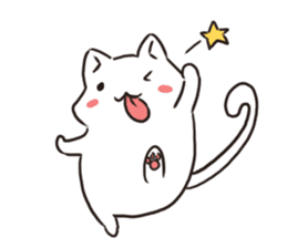 Cute white cat is Nyanko 2 sticker #14932613
