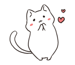 Cute white cat is Nyanko 2 sticker #14932614