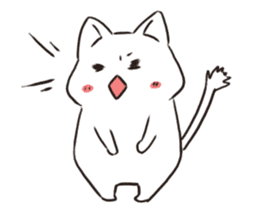 Cute white cat is Nyanko 2 sticker #14932615