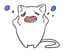 Cute white cat is Nyanko 2 sticker #14932616