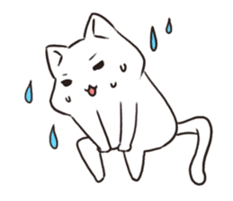 Cute white cat is Nyanko 2 sticker #14932617