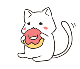 Cute white cat is Nyanko 2 sticker #14932618