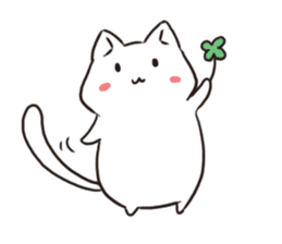 Cute white cat is Nyanko 2 sticker #14932619