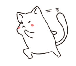 Cute white cat is Nyanko 2 sticker #14932620