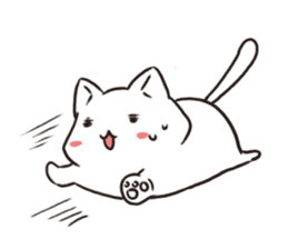 Cute white cat is Nyanko 2 sticker #14932621
