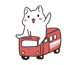 Cute white cat is Nyanko 2 sticker #14932622