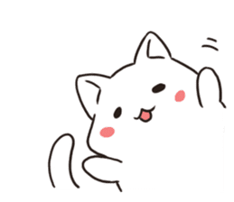 Cute white cat is Nyanko 2 sticker #14932623