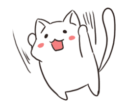 Cute white cat is Nyanko 2 sticker #14932624
