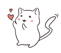 Cute white cat is Nyanko 2 sticker #14932625