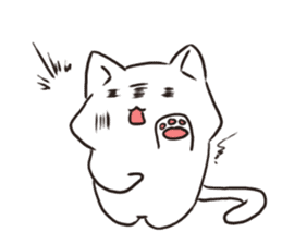 Cute white cat is Nyanko 2 sticker #14932627
