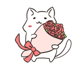 Cute white cat is Nyanko 2 sticker #14932628