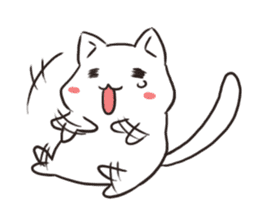 Cute white cat is Nyanko 2 sticker #14932629