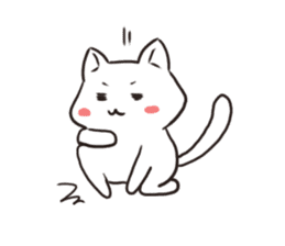 Cute white cat is Nyanko 2 sticker #14932630