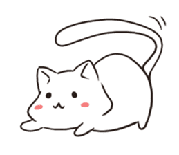 Cute white cat is Nyanko 2 sticker #14932631