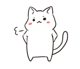 Cute white cat is Nyanko 2 sticker #14932632