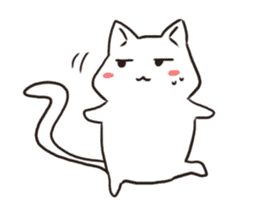 Cute white cat is Nyanko 2 sticker #14932633