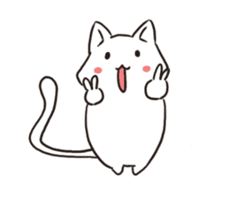 Cute white cat is Nyanko 2 sticker #14932634