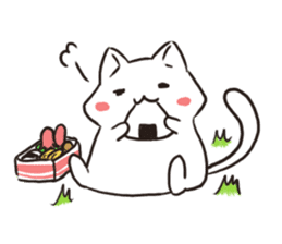 Cute white cat is Nyanko 2 sticker #14932635