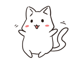 Cute white cat is Nyanko 2 sticker #14932636