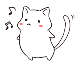 Cute white cat is Nyanko 2 sticker #14932637