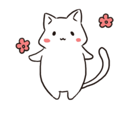Cute white cat is Nyanko 2 sticker #14932638