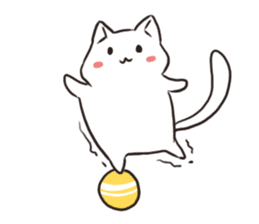 Cute white cat is Nyanko 2 sticker #14932639
