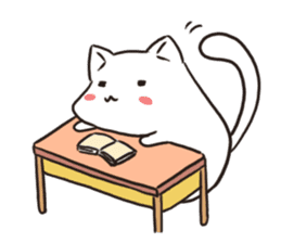 Cute white cat is Nyanko 2 sticker #14932640
