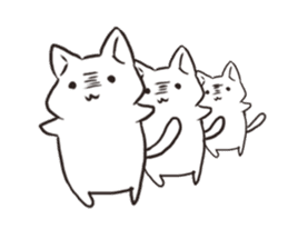 Cute white cat is Nyanko 2 sticker #14932641