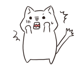 Cute white cat is Nyanko 2 sticker #14932643