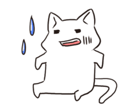 Cute white cat is Nyanko 2 sticker #14932644